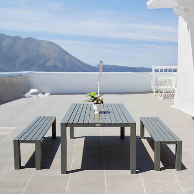 Vernon 160 cm Table Vernon 140 cm Bench Outdoor Dining Setting