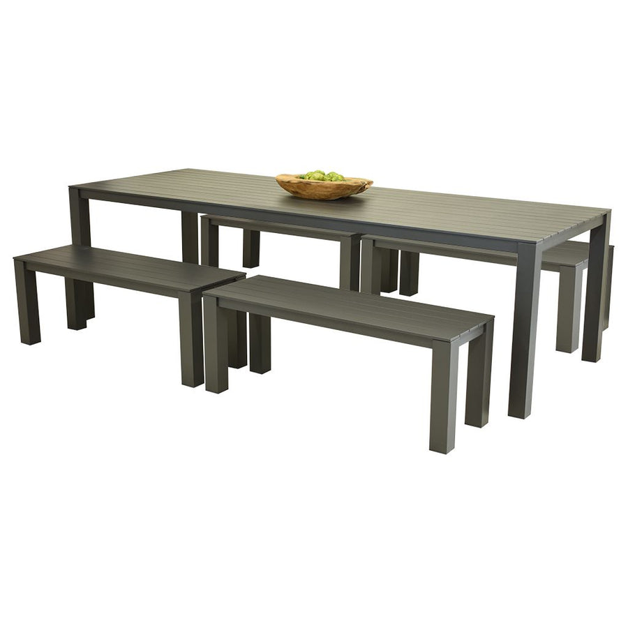 Vernon 270 cm Table Vernon 120 cm Bench Outdoor Dining Setting