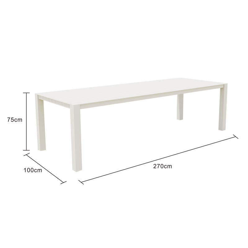 Vernon Outdoor Aluminium Dining Table 270 cm
