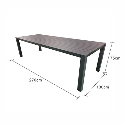 Vernon Outdoor Aluminium Dining Table 270 cm