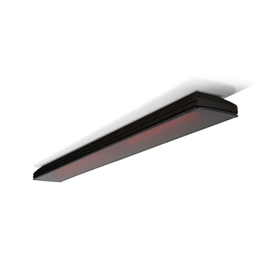 Black 3200W 'Heatscope Vision' outdoor electric radiant heater, great for bringing warmth to outdoor living areas, displayed on a plain white background, viewed from a front angle.