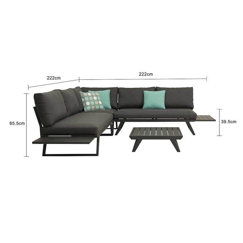 Aluminum outdoor furniture, Yarra Sofa Series sectional couch with a coffee table, outdoor lounge chair for versatile outdoor setup.