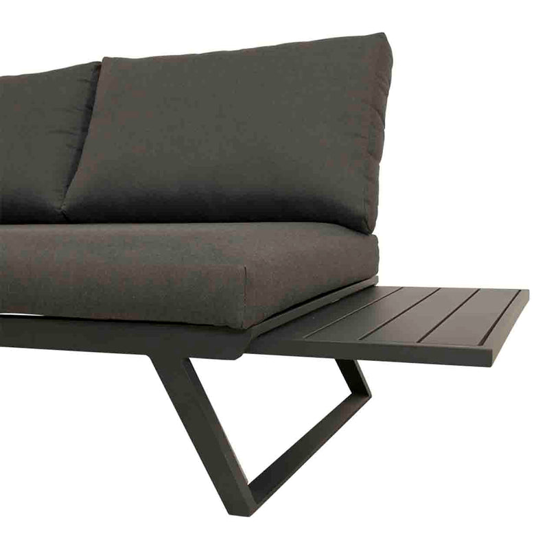 Aluminum outdoor furniture, Yarra Sofa Series outdoor lounge chair with a hidden side table, perfect for Aussie UVs.