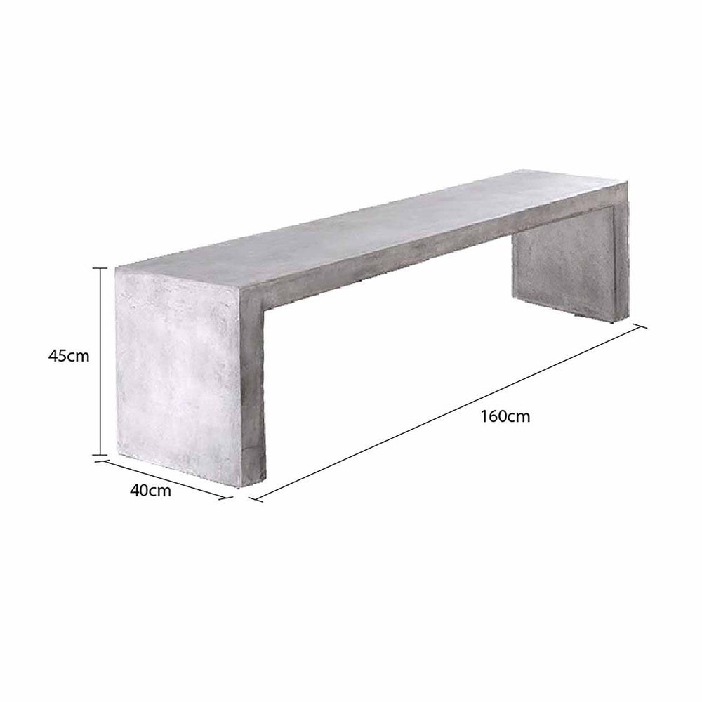 Zen Outdoor Concrete Bench 160 cm – Remarkable Outdoor Living