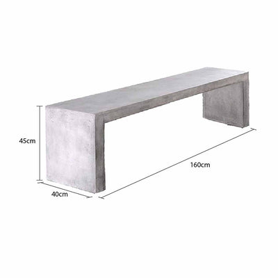 Zen Outdoor Concrete Bench 160 cm