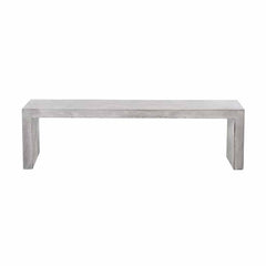 A minimalist, 200cm, sturdy concrete bench, perfect for outdoor concrete seating, displayed on a plain white background, viewed from the front.