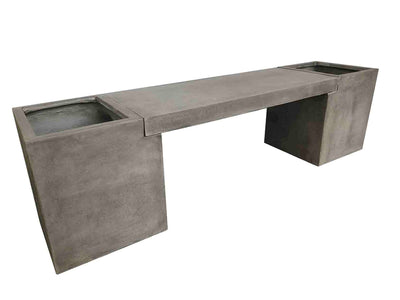Zen Outdoor Concrete Bench with Planter 167 cm