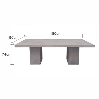 Zen Outdoor Concrete Dining Table 180 cm