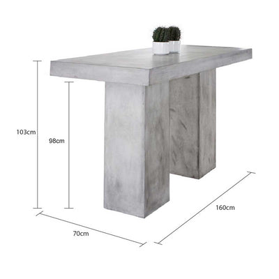 Zen Outdoor Concrete Bar Table 160 cm