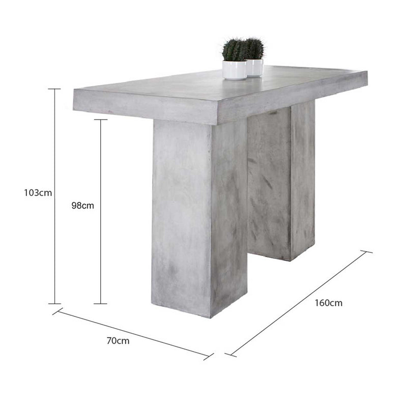 Zen Outdoor Concrete Bar Table 160 cm