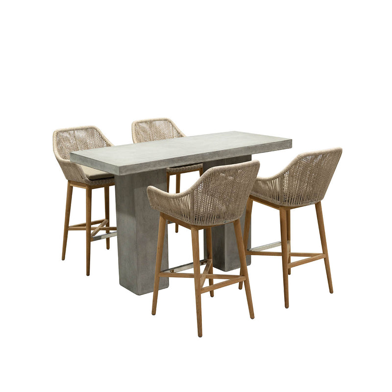 Zen Table String Stool Outdoor Bar Setting