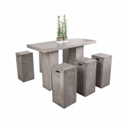 Zen Table and Stool Outdoor Bar Setting 7PC