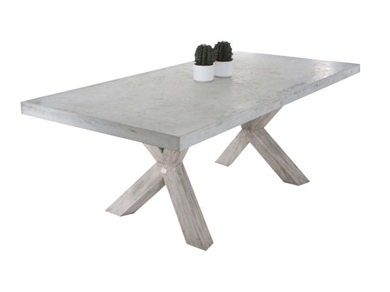 Concrete table 2025 wood legs