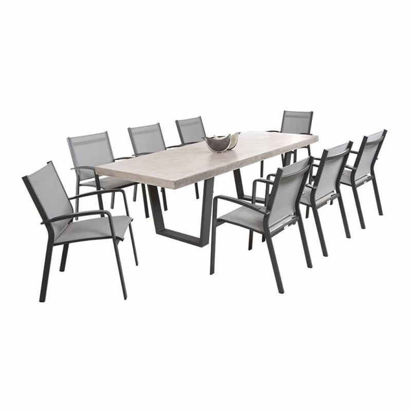 Zen Table Cosmo Chair Outdoor Dining Setting 9PC