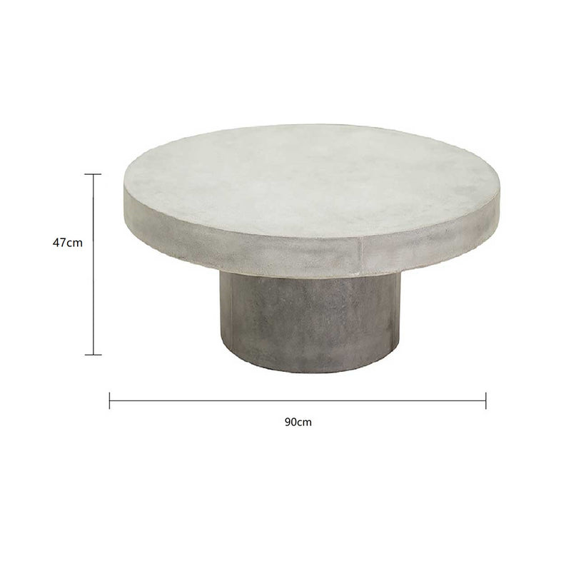 Zen Round Outdoor Concrete Round Coffee Table 90 cm