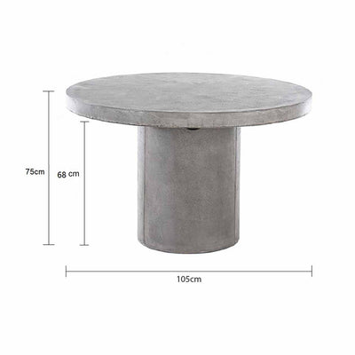 Zen Outdoor Concrete Round Dining Table 105 cm