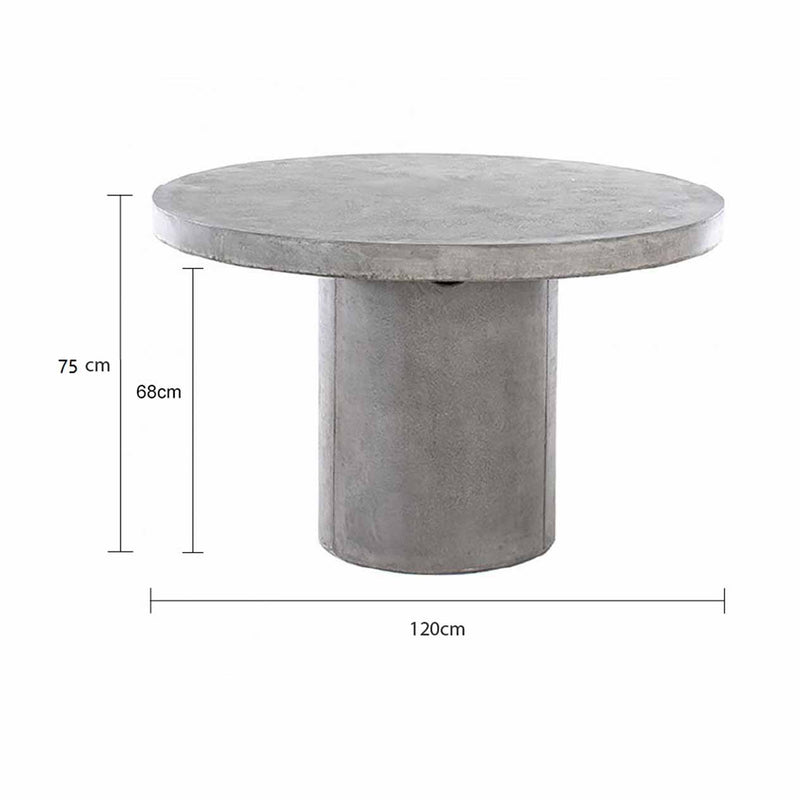 Grey, round, concrete &