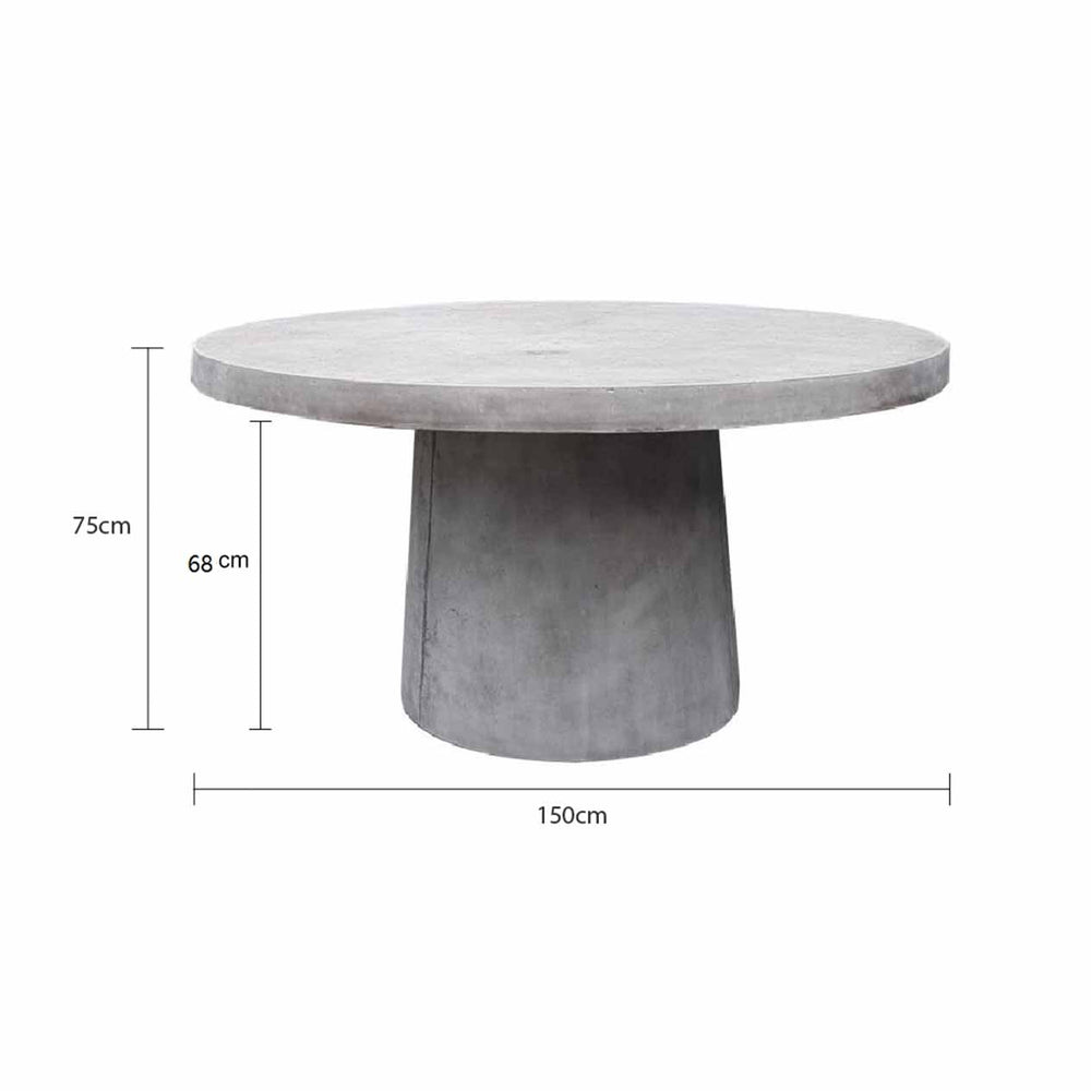 Zen Outdoor Concrete Round Dining Table 150 cm Remarkable