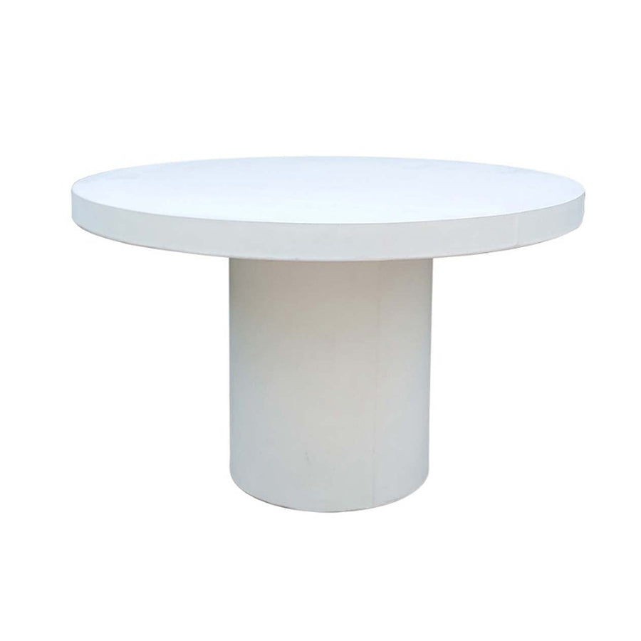 White, round, 120 cm concrete &