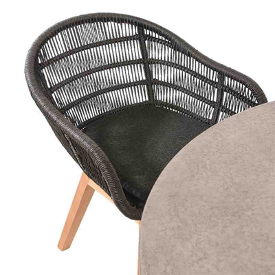 Zen Round Table Monsoon Chair Outdoor Dining Setting 5PC