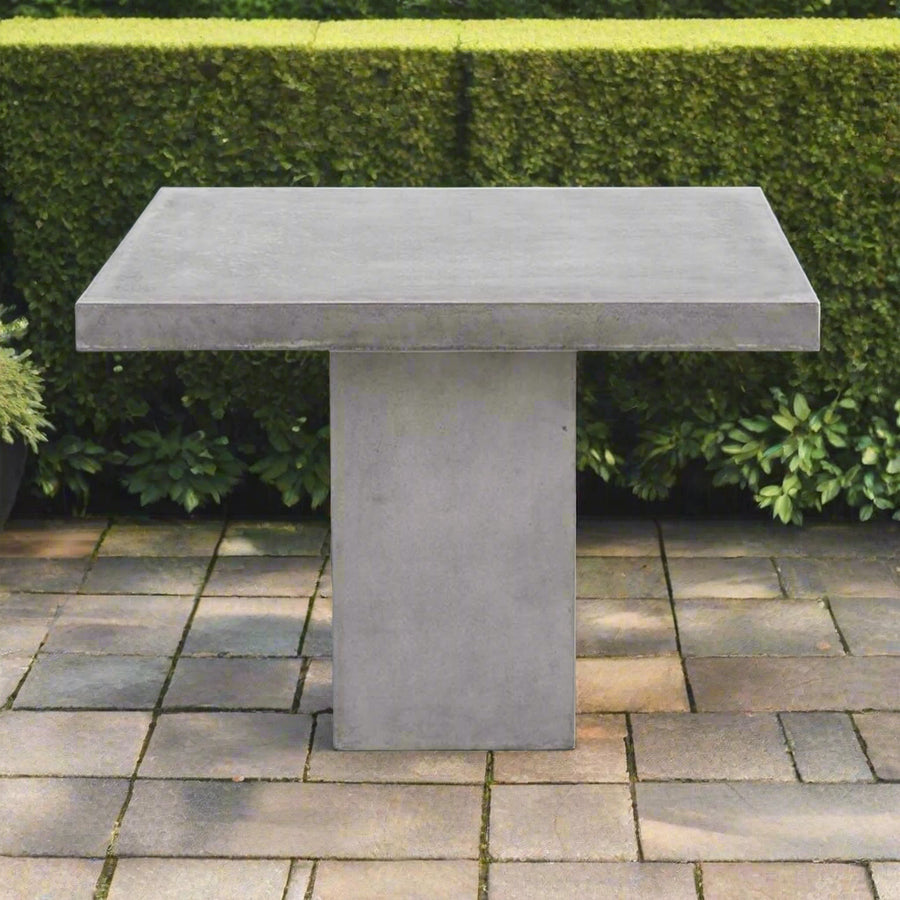 Lightweight Zen concrete table, hand-finished for superior quality, perfect as outdoor furniture.