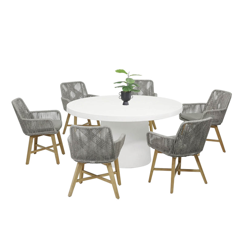Zen Round Table Armenia Wicker Chair Outdoor Dining Setting