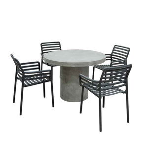Zen Round Table Doga Dining Armchair Outdoor Dining Setting
