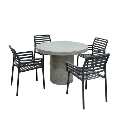 Zen Round Table Doga Dining Armchair Outdoor Dining Setting