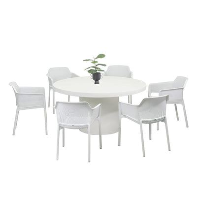 Zen Round Table Net Chair Outdoor Dining Setting
