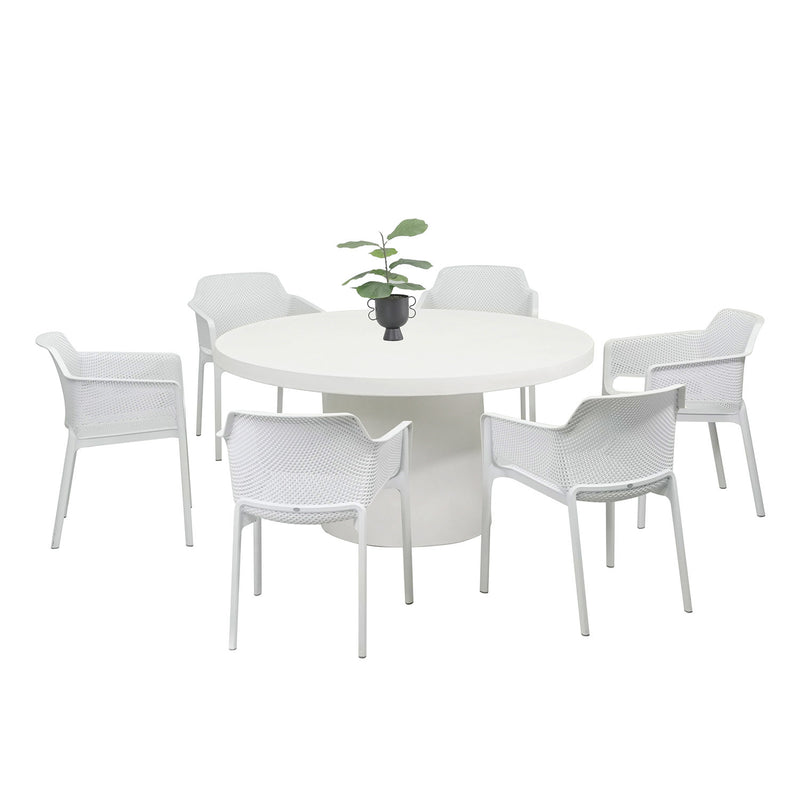 Zen Round Table Net Chair Outdoor Dining Setting