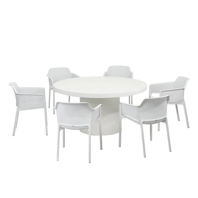 Zen Round Table Net Chair Outdoor Dining Setting