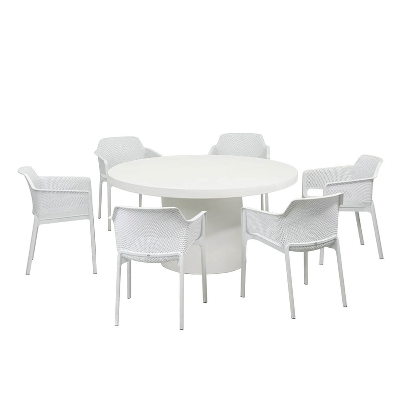 Zen Round Table Net Chair Outdoor Dining Setting