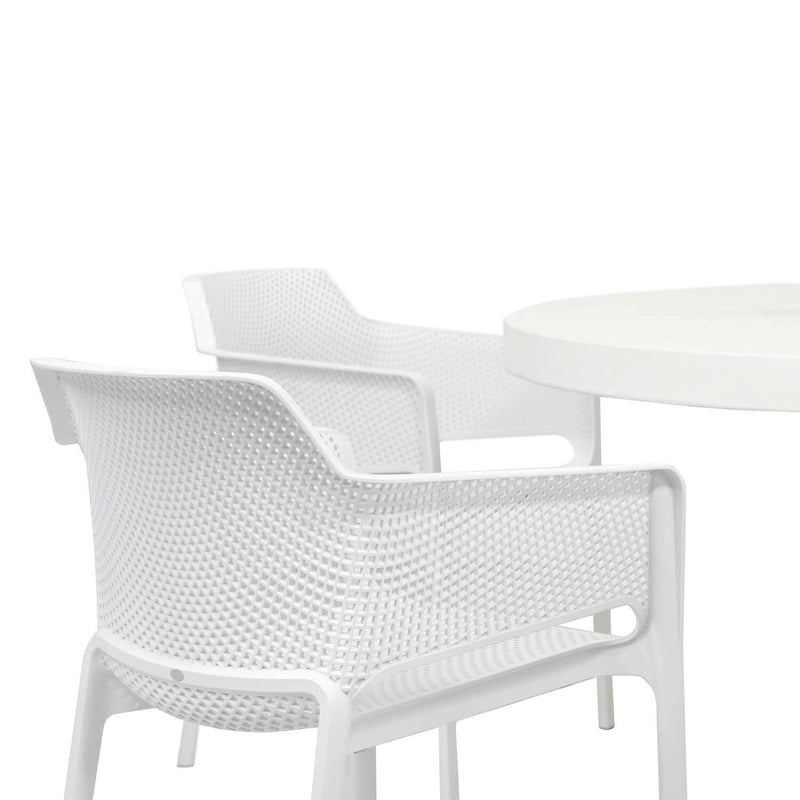 Zen Round Table Net Chair Outdoor Dining Setting
