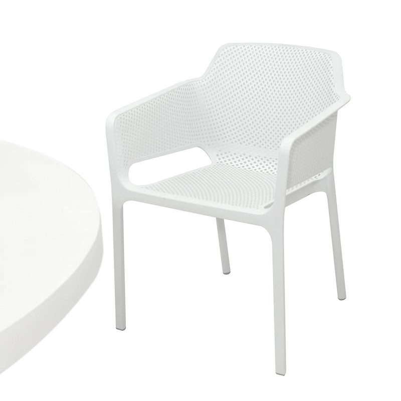 Zen Round Table Net Chair Outdoor Dining Setting