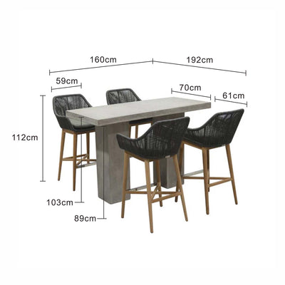 Zen Table String Stool Outdoor Bar Setting