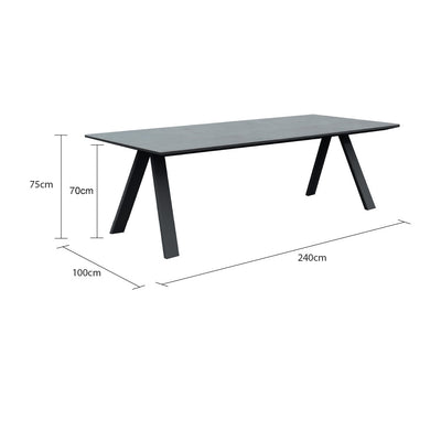 Neverland II Ceramic Outdoor Dining Table 240 cm