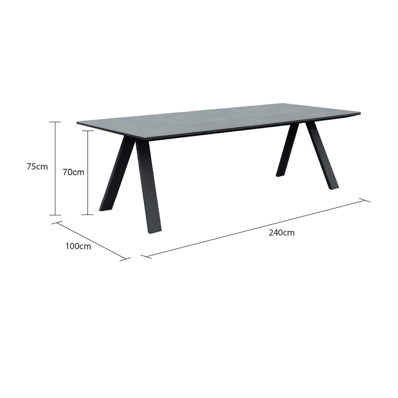 Neverland II Ceramic Outdoor Dining Table 240 cm