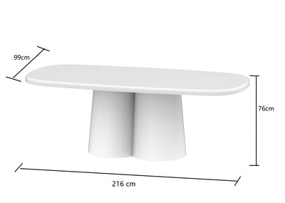 Bristol Outdoor Concrete Dining Table 216 cm