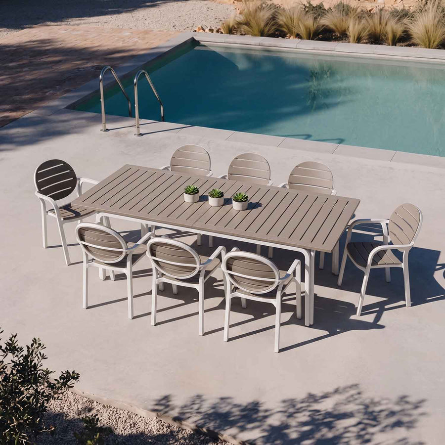 Nardi Alloro 210/280 cm Table Palma Chair Outdoor Dining Setting