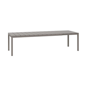 Light brown 210/280 cm Nardi Rio Resin Extension Dining Table, ideal for alfresco furniture setups, displayed on a plain white background, viewed from a front angle.
