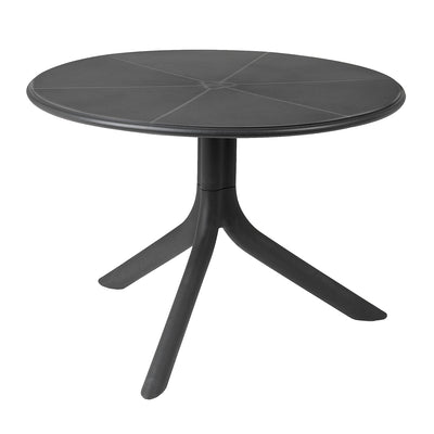 A black resin Nardi Spritz balcony table, perfect for alfresco furniture setups, displayed on a plain white background, viewed from a front angle.