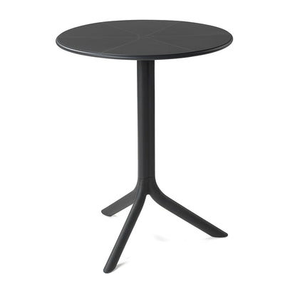 A black resin Nardi Spritz balcony table, perfect for alfresco furniture setups, displayed on a plain white background, viewed from a front angle.