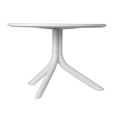White resin Nardi Spritz table, perfect for alfresco furniture setups, displayed on a plain white background, viewed from the front.