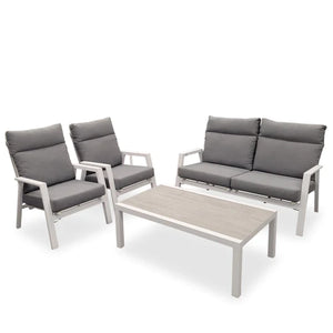 Hamilton 4 Seater Outdoor Aluminium Recliner Lounge