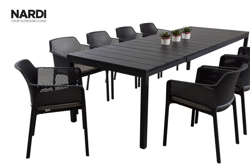 Nardi Rio Table Net Chair Outdoor Dining Setting 9PC