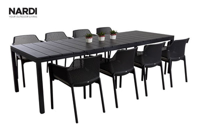 Nardi Rio Table Net Chair Outdoor Dining Setting 9PC
