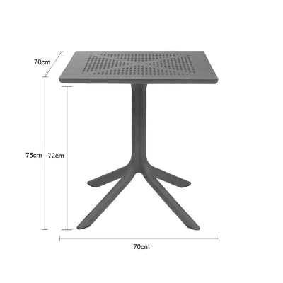 Stylish and durable Nardi Clip Outdoor Dining Table in anthracite and white options.