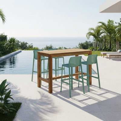 Miles Table Net Stool Outdoor Bar Setting