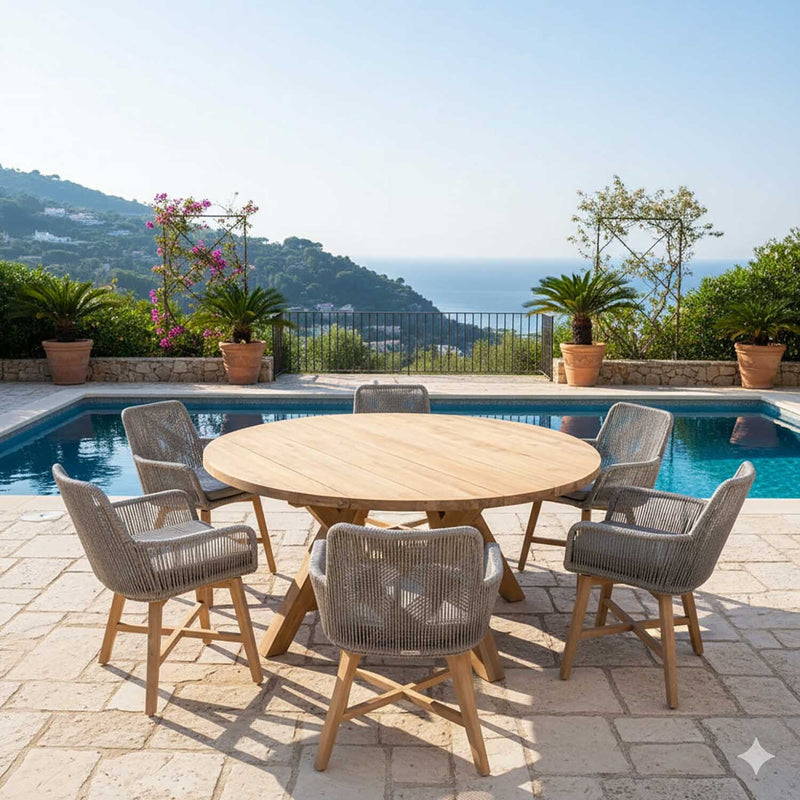 Grace 130 cm Table Armenia Chair Outdoor Dining Setting