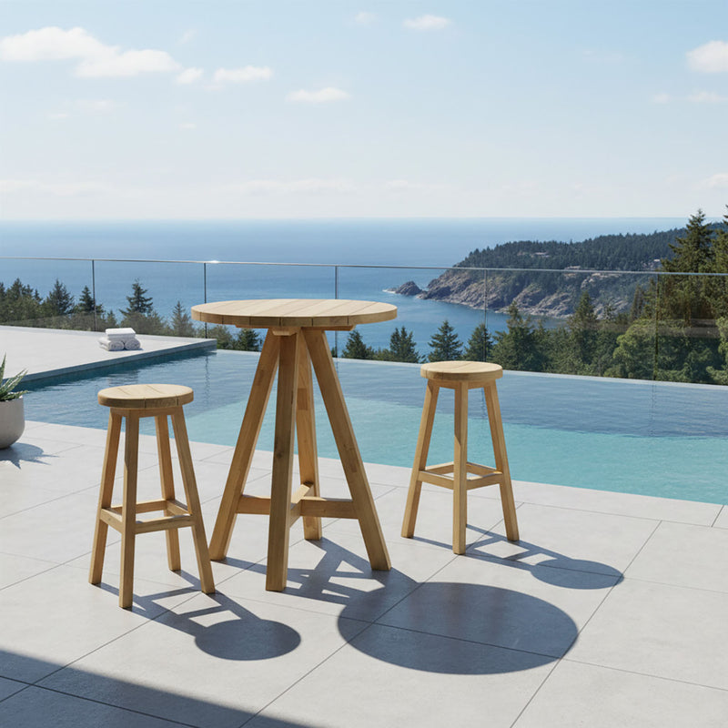 Milo Table Cara Stool Outdoor Bar Setting